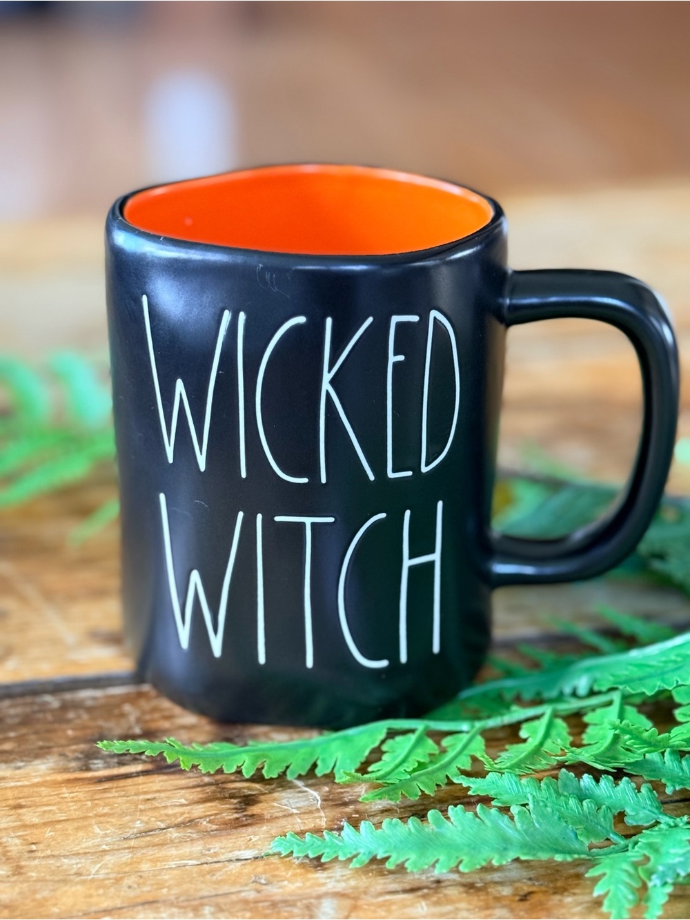 Rae Dunn Wicked Witch Black & Orange Ceramic Mug